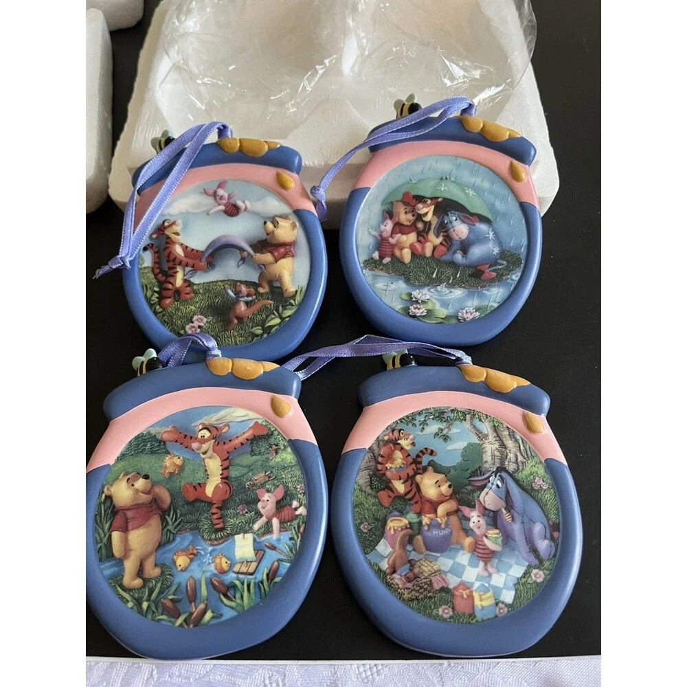 Disney Winnie the Pooh Bradford Editions Ornaments 4pc ~ A-04465 & A-08874